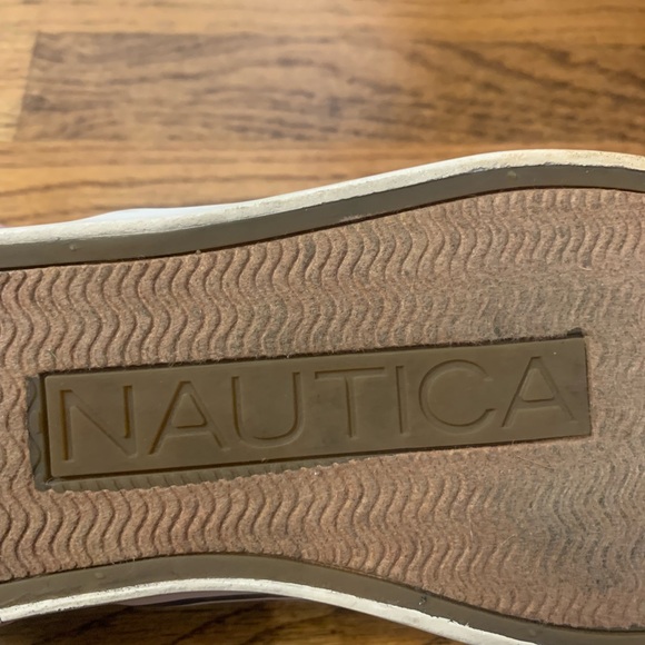 NAUTICA Slip On Brown Vegan Leather US 4 Big Boy’s Loafer Boat Shoes EUC - Picture 7 of 7